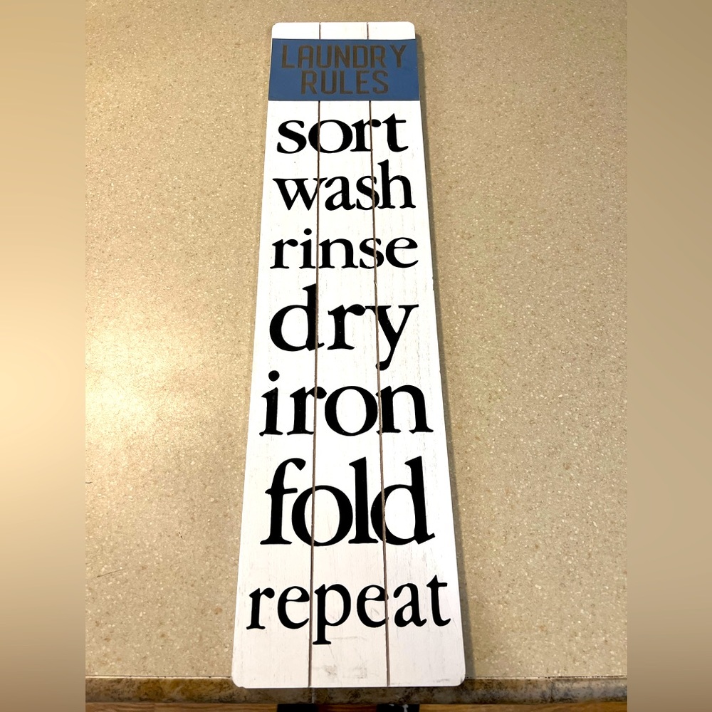 Wooden laundry sign